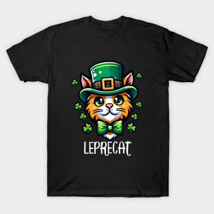 Leprecat For St Paddy's Day - Feline Funny St Patricks Day T-Shirt